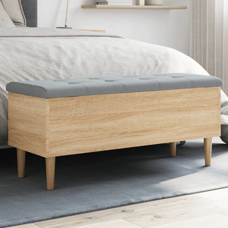 Casa si Gradina - Mobilier - Canapele si coltare - Banchete - Banca de depozitare stejar sonoma, 102x42x46 cm, lemn prelucrat - Infinity.ro
