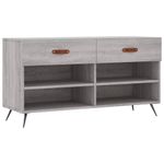 Casa si Gradina - Mobilier - Organizare si depozitare - Organizator incaltaminte - Banca de pantofi, gri sonoma, 102x35x55 cm, lemn prelucrat - Infinity.ro
