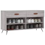 Casa si Gradina - Mobilier - Organizare si depozitare - Organizator incaltaminte - Banca de pantofi, gri sonoma, 102x35x55 cm, lemn prelucrat - Infinity.ro