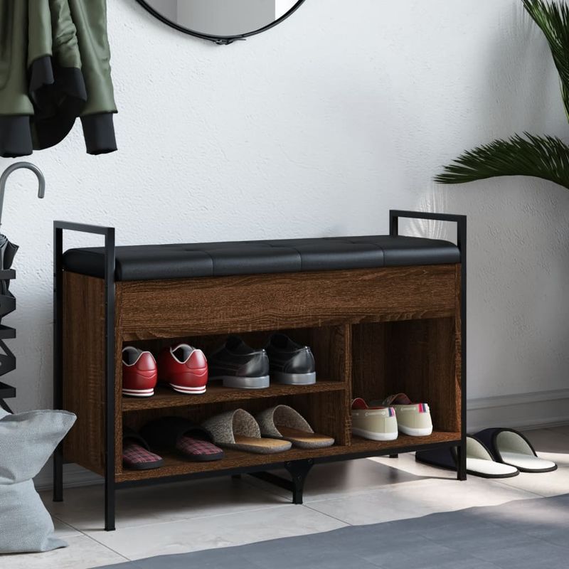 Casa si Gradina - Mobilier - Organizare si depozitare - Bancute - Banca de pantofi, stejar maro, 85,5x32x57,5 cm, lemn prelucrat - Infinity.ro