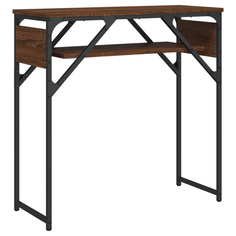 Casa si Gradina - Mobilier - Comode si corpuri - Console - Masuta consola cu raft stejar maro 75x30x75 cm lemn prelucrat - Infinity.ro