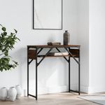 Casa si Gradina - Mobilier - Comode si corpuri - Console - Masuta consola cu raft stejar maro 75x30x75 cm lemn prelucrat - Infinity.ro