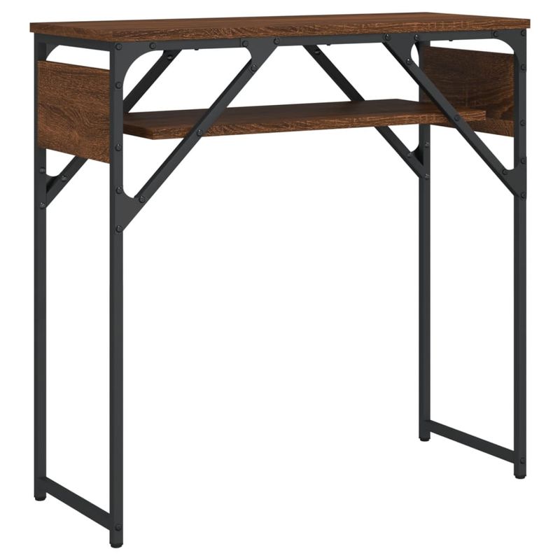 Casa si Gradina - Mobilier - Comode si corpuri - Console - Masuta consola cu raft stejar maro 75x30x75 cm lemn prelucrat - Infinity.ro