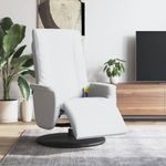 Ingrijire personala si Cosmetice - Sanatate si wellness - Articole wellness - Fotolii de masaj - Fotoliu de masaj rabatabil, cu taburet, alb, piele ecologica - Infinity.ro
