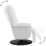 Ingrijire personala si Cosmetice - Sanatate si wellness - Articole wellness - Fotolii de masaj - Fotoliu de masaj rabatabil, cu taburet, alb, piele ecologica - Infinity.ro