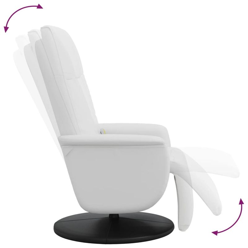 Ingrijire personala si Cosmetice - Sanatate si wellness - Articole wellness - Fotolii de masaj - Fotoliu de masaj rabatabil, cu taburet, alb, piele ecologica - Infinity.ro