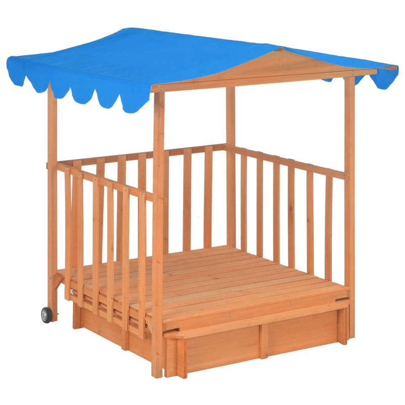 Jucarii, Copii si Bebe - Jucarii si jocuri - Jucarii de exterior - Casute si corturi copii - Casa de joaca pentru copii cu groapa nisip albastru lemn brad - Infinity.ro