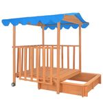 Jucarii, Copii si Bebe - Jucarii si jocuri - Jucarii de exterior - Casute si corturi copii - Casa de joaca pentru copii cu groapa nisip albastru lemn brad - Infinity.ro