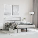 Casa si Gradina - Mobilier - Paturi si accesorii - Paturi - Cadru de pat metalic cu tablie, negru, 135x190 cm - Infinity.ro
