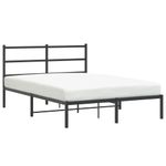 Casa si Gradina - Mobilier - Paturi si accesorii - Paturi - Cadru de pat metalic cu tablie, negru, 135x190 cm - Infinity.ro