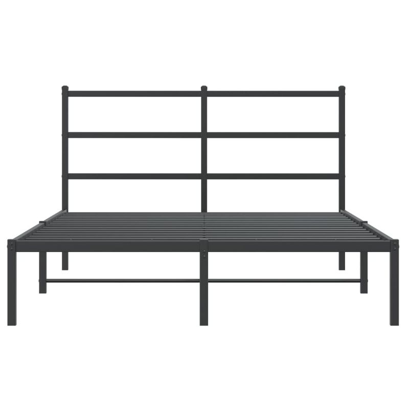Casa si Gradina - Mobilier - Paturi si accesorii - Paturi - Cadru de pat metalic cu tablie, negru, 135x190 cm - Infinity.ro