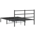 Casa si Gradina - Mobilier - Paturi si accesorii - Paturi - Cadru de pat metalic cu tablie, negru, 135x190 cm - Infinity.ro