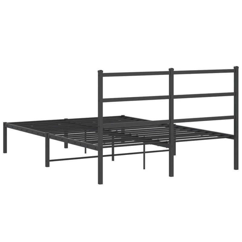 Casa si Gradina - Mobilier - Paturi si accesorii - Paturi - Cadru de pat metalic cu tablie, negru, 135x190 cm - Infinity.ro
