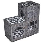 Petshop - Accesorii petshop - Jucarii animale - Ansambluri de joaca - Casa ansamblu de pisici/pat/stalp de zgariat, cu perna, rachita - Infinity.ro