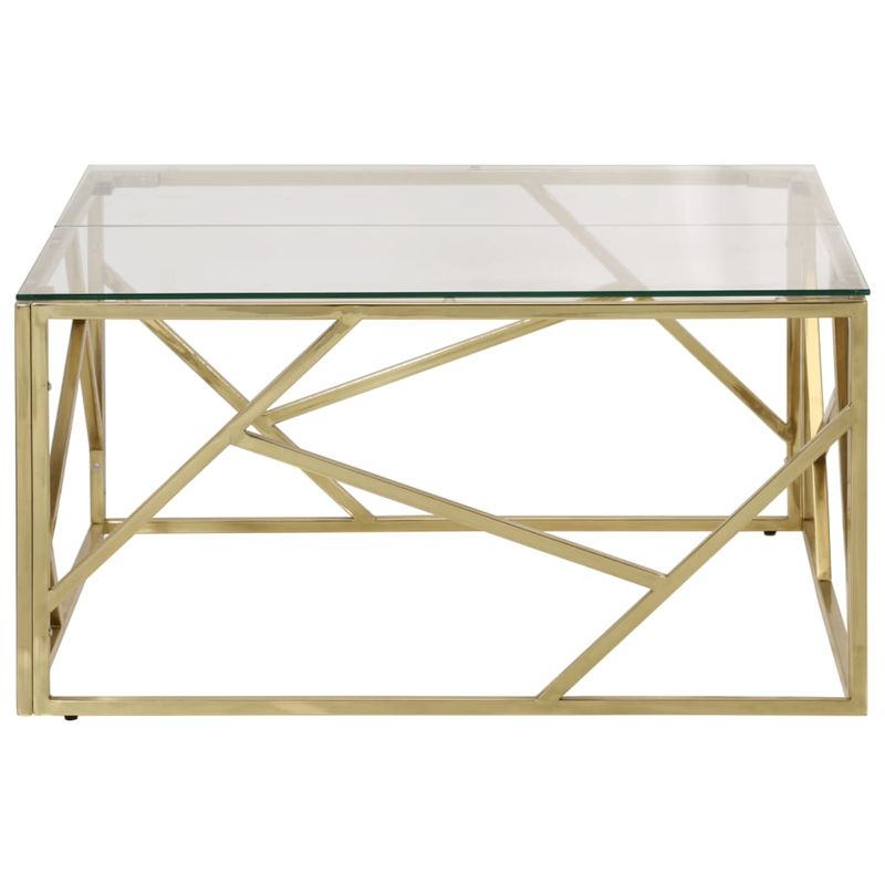 Casa si Gradina - Mobilier - Mese si birouri - Masute de cafea - Masuta de cafea, otel inoxidabil auriu si sticla securizata - Infinity.ro