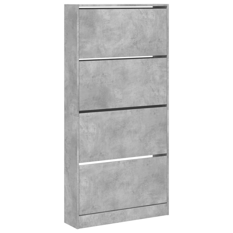 Casa si Gradina - Mobilier - Organizare si depozitare - Organizator incaltaminte - Dulap de pantofi 4 sertare rabatabile, gri beton, 80x21x163,5cm - Infinity.ro