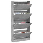 Casa si Gradina - Mobilier - Organizare si depozitare - Organizator incaltaminte - Dulap de pantofi 4 sertare rabatabile, gri beton, 80x21x163,5cm - Infinity.ro