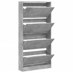 Casa si Gradina - Mobilier - Organizare si depozitare - Organizator incaltaminte - Dulap de pantofi 4 sertare rabatabile, gri beton, 80x21x163,5cm - Infinity.ro