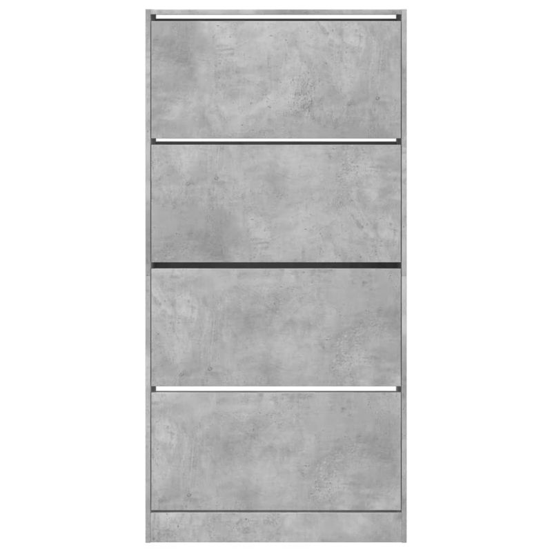 Casa si Gradina - Mobilier - Organizare si depozitare - Organizator incaltaminte - Dulap de pantofi 4 sertare rabatabile, gri beton, 80x21x163,5cm - Infinity.ro