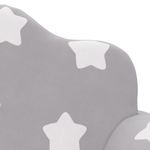 Casa si Gradina - Mobilier - Mobilier copii - Mobilier camera copiilor - Canapea de copii cu 2 locuri, gri deschis cu stele, plus moale - Infinity.ro