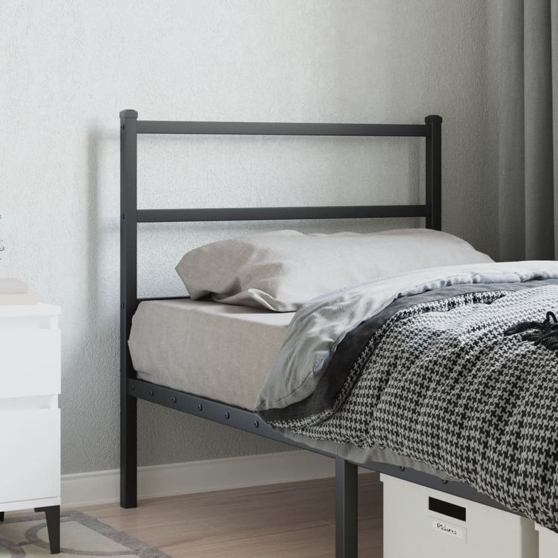 Casa si Gradina - Mobilier - Paturi si accesorii - Accesorii paturi - Tablie de pat metalica, negru, 90 cm - Infinity.ro