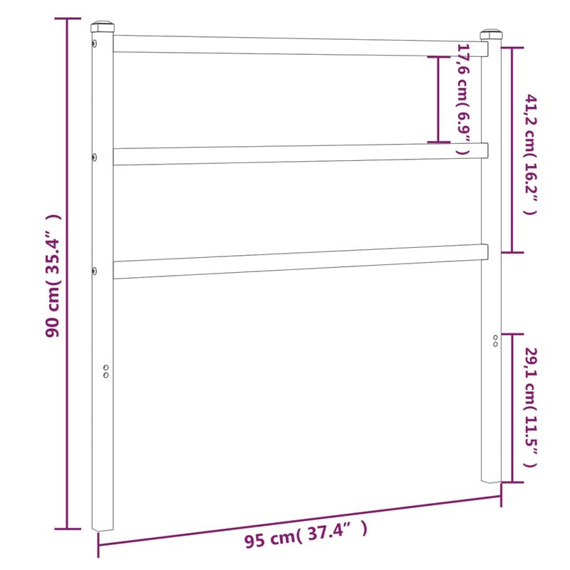 Casa si Gradina - Mobilier - Paturi si accesorii - Accesorii paturi - Tablie de pat metalica, negru, 90 cm - Infinity.ro