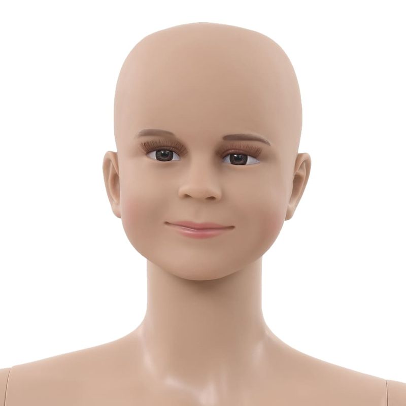 Casa si Gradina - Decoratiuni - DIY - Manechine plastic - Corp manechin copil, cu baza din sticla, bej, 140 cm - Infinity.ro