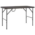 Casa si Gradina - Gradina si terasa - Mobilier exterior - Mese gradina - Masa de gradina pliabila, maro, 120x60x74, HDPE, aspect ratan - Infinity.ro