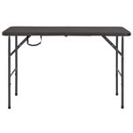 Casa si Gradina - Gradina si terasa - Mobilier exterior - Mese gradina - Masa de gradina pliabila, maro, 120x60x74, HDPE, aspect ratan - Infinity.ro