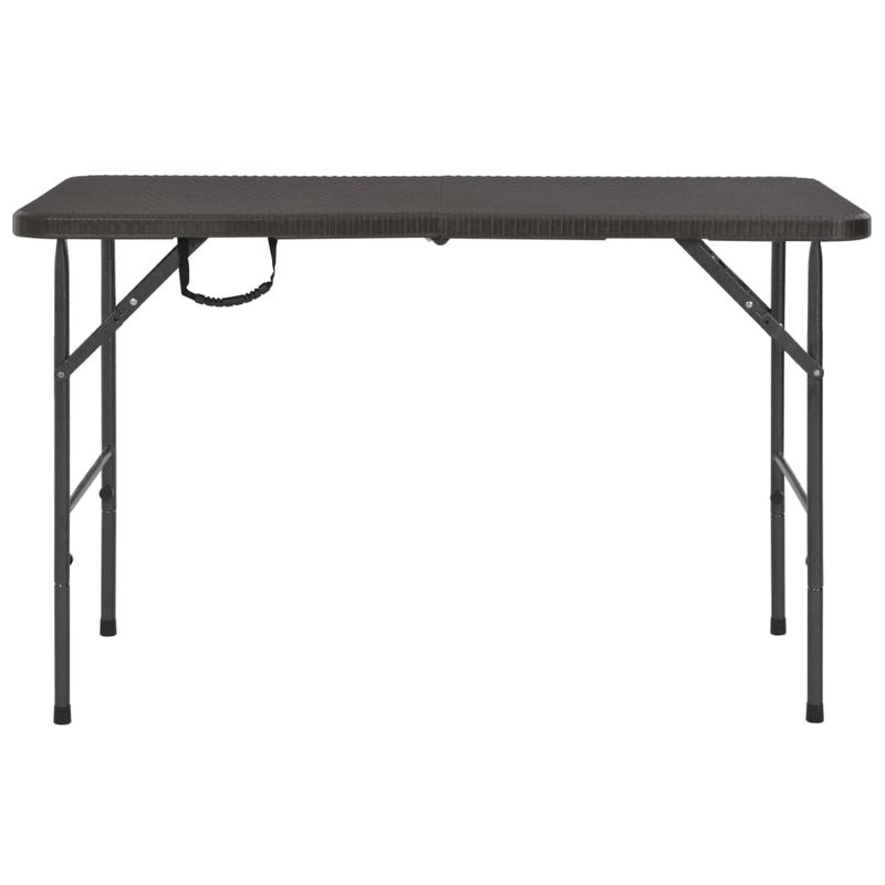 Casa si Gradina - Gradina si terasa - Mobilier exterior - Mese gradina - Masa de gradina pliabila, maro, 120x60x74, HDPE, aspect ratan - Infinity.ro