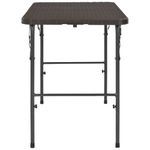 Casa si Gradina - Gradina si terasa - Mobilier exterior - Mese gradina - Masa de gradina pliabila, maro, 120x60x74, HDPE, aspect ratan - Infinity.ro