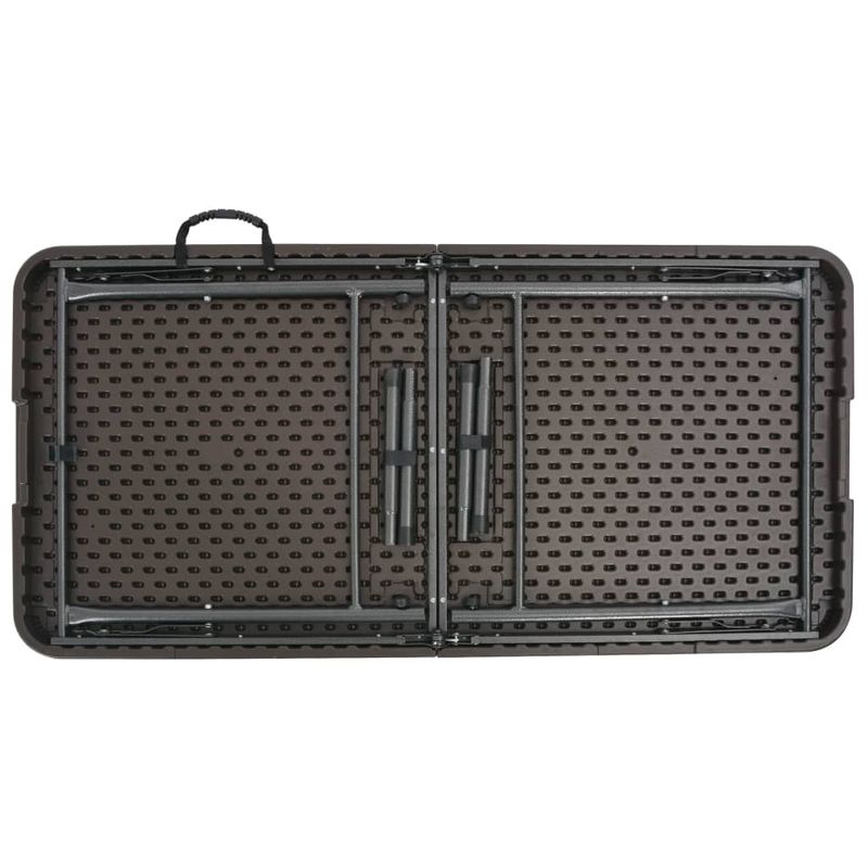 Casa si Gradina - Gradina si terasa - Mobilier exterior - Mese gradina - Masa de gradina pliabila, maro, 120x60x74, HDPE, aspect ratan - Infinity.ro