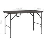 Casa si Gradina - Gradina si terasa - Mobilier exterior - Mese gradina - Masa de gradina pliabila, maro, 120x60x74, HDPE, aspect ratan - Infinity.ro