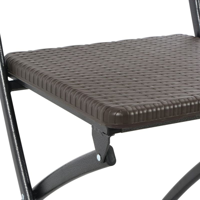 Casa si Gradina - Gradina si terasa - Mobilier exterior - Scaune si sezlonguri gradina - Scaune de bar pliabile, 2 buc. maro, HDPE si otel, aspect ratan - Infinity.ro