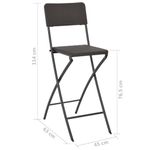 Casa si Gradina - Gradina si terasa - Mobilier exterior - Scaune si sezlonguri gradina - Scaune de bar pliabile, 2 buc. maro, HDPE si otel, aspect ratan - Infinity.ro