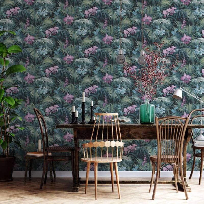 Casa si Gradina - Decoratiuni - Tapet - Noordwand Tapet „Tropical Flowers”, verde - Infinity.ro