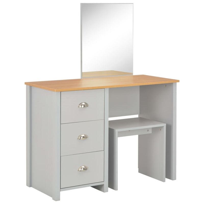 Casa si Gradina - Mobilier - Comode si corpuri - Masute de toaleta - Masa de toaleta cu oglinda si taburet, gri, 104x45x131 cm - Infinity.ro