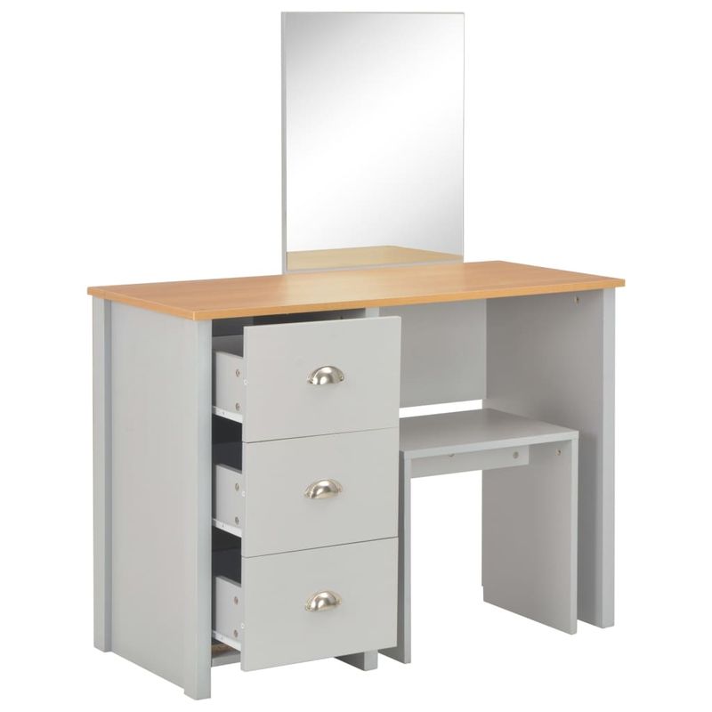 Casa si Gradina - Mobilier - Comode si corpuri - Masute de toaleta - Masa de toaleta cu oglinda si taburet, gri, 104x45x131 cm - Infinity.ro