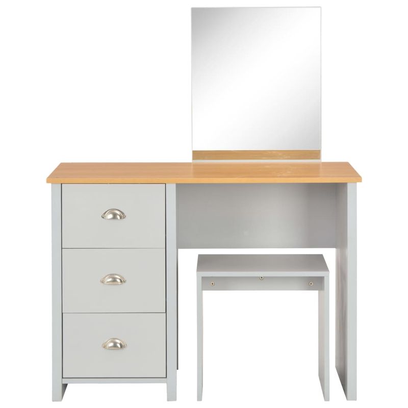 Casa si Gradina - Mobilier - Comode si corpuri - Masute de toaleta - Masa de toaleta cu oglinda si taburet, gri, 104x45x131 cm - Infinity.ro