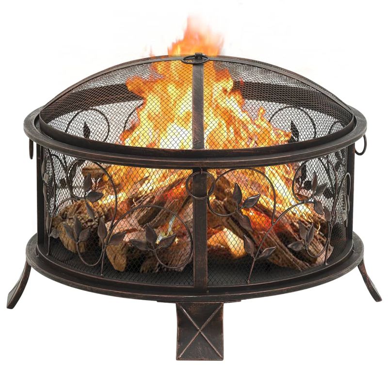 Casa si Gradina - Termice - Sobe, Seminee si accesorii - Seminee - Vatra de foc rustica, cu vatrai, 67,5 cm, otel, XXL - Infinity.ro