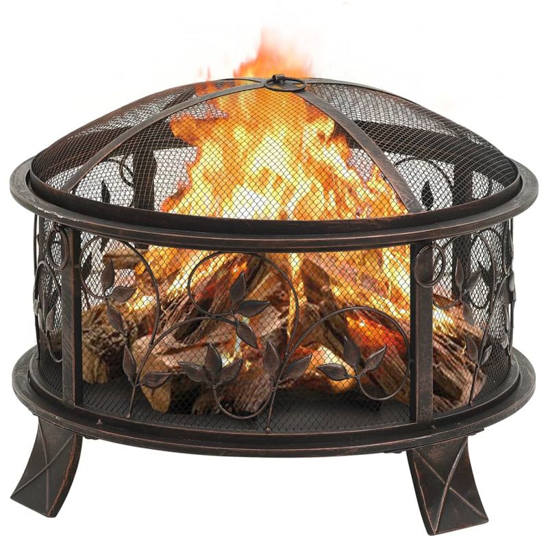 Casa si Gradina - Termice - Sobe, Seminee si accesorii - Seminee - Vatra de foc rustica, cu vatrai, 67,5 cm, otel, XXL - Infinity.ro