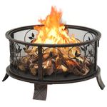 Casa si Gradina - Termice - Sobe, Seminee si accesorii - Seminee - Vatra de foc rustica, cu vatrai, 67,5 cm, otel, XXL - Infinity.ro