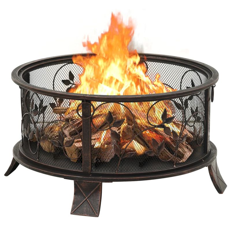 Casa si Gradina - Termice - Sobe, Seminee si accesorii - Seminee - Vatra de foc rustica, cu vatrai, 67,5 cm, otel, XXL - Infinity.ro