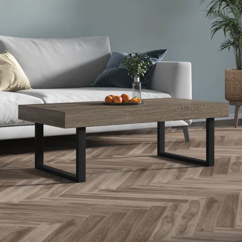 Casa si Gradina - Mobilier - Mese si birouri - Masute de cafea - Masuta de cafea, gri si negru, 120x60x40 cm, MDF si fier - Infinity.ro