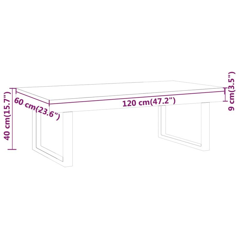 Casa si Gradina - Mobilier - Mese si birouri - Masute de cafea - Masuta de cafea, gri si negru, 120x60x40 cm, MDF si fier - Infinity.ro