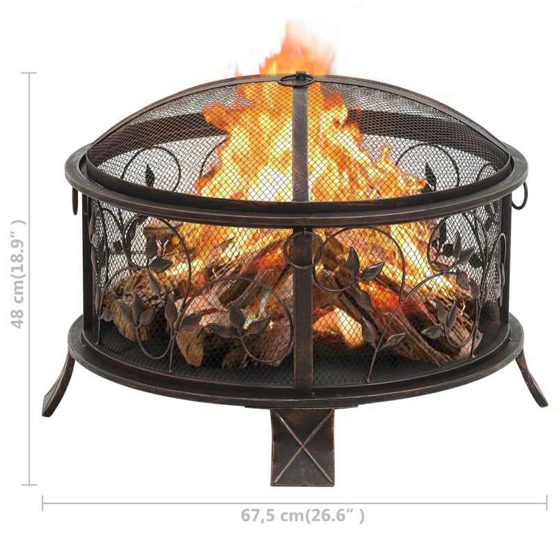 Casa si Gradina - Termice - Sobe, Seminee si accesorii - Seminee - Vatra de foc rustica, cu vatrai, 67,5 cm, otel, XXL - Infinity.ro