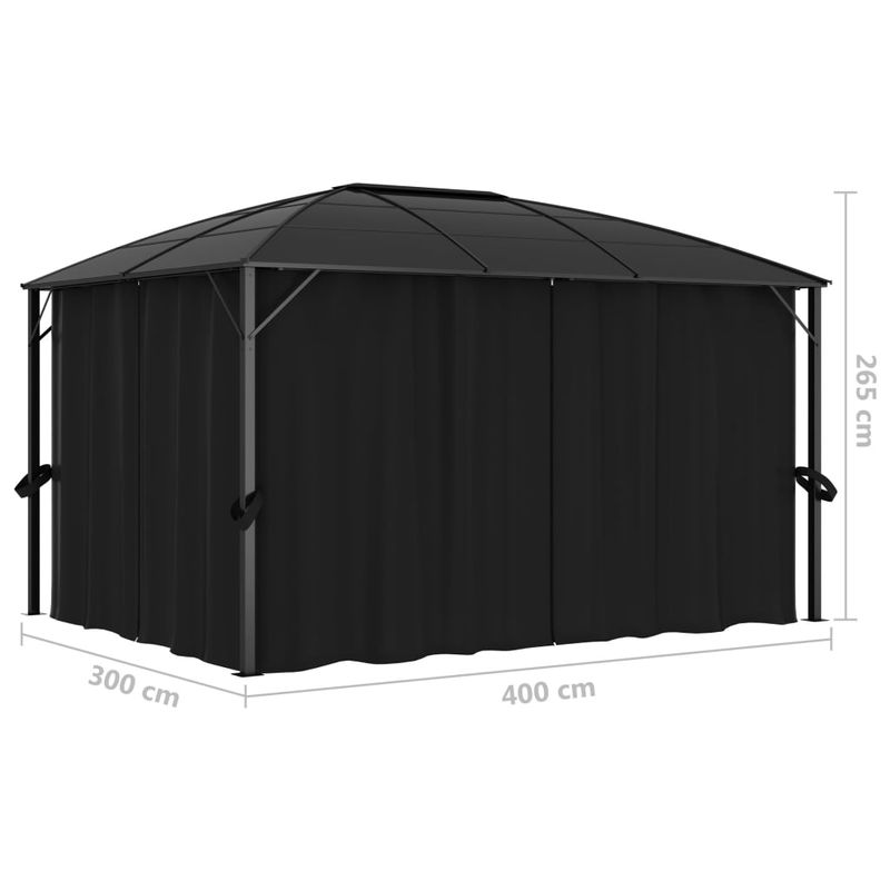 Casa si Gradina - Gradina si terasa - Umbrele si pavilioane - Pavilioane - Pavilion cu perdele, antracit, 400 x 300 x 265 cm - Infinity.ro