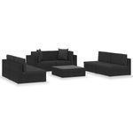 Casa si Gradina - Gradina si terasa - Mobilier exterior - Seturi mobila gradina - Set mobilier de gradina cu perne, 7 piese, negru, poliratan - Infinity.ro