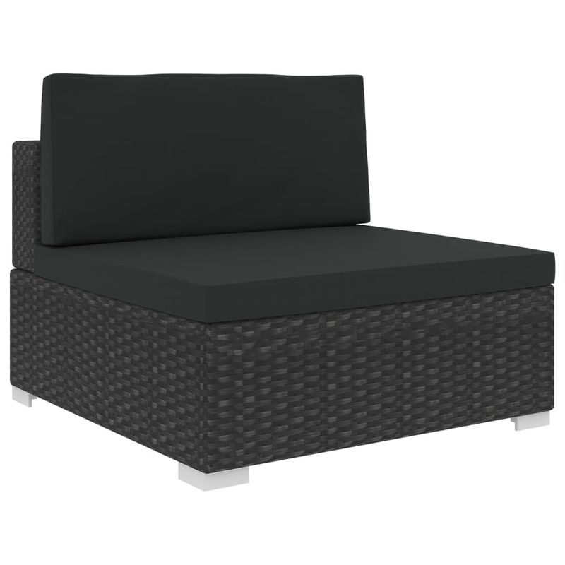 Casa si Gradina - Gradina si terasa - Mobilier exterior - Seturi mobila gradina - Set mobilier de gradina cu perne, 7 piese, negru, poliratan - Infinity.ro