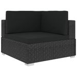 Casa si Gradina - Gradina si terasa - Mobilier exterior - Seturi mobila gradina - Set mobilier de gradina cu perne, 7 piese, negru, poliratan - Infinity.ro